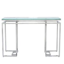 Favorite Ashton Glass And Stainless Steel Console Table Hallway Intended For Stainless Steel Console Tables (View 6 of 15)