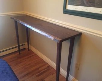 Favorite Custom Walnut Console Table With Painted Metal Legs Within Walnut Wood And Gold Metal Console Tables (View 12 of 15)