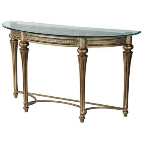 Favorite Galloway Subtle Gold Demilune Sofa Table – #Y (View 14 of 15)