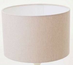 Favorite Natural Nova Light Beige Linen Drum Lampshade, Table Lamp Throughout Light Natural Drum Console Tables (View 14 of 15)