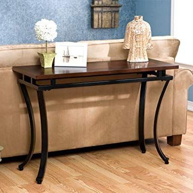 Favorite Rustic Bronze Patina Console Tables With Accent Sofa Table , Black Metal With Espresso Finish Wood (View 1 of 15)