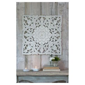 Favorite Stunning Carved Distressed White Mango Wood Art Square Pertaining To Waves Wood Wall Art (View 8 of 15)