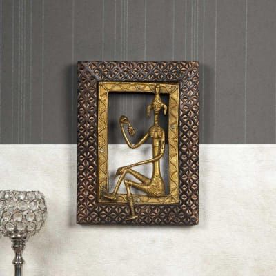 Favorite Urban Tribal Wood Wall Art With Regard To Handcarved Brass Tribal Figurine Wall Decor In Mango Wood (View 4 of 15)