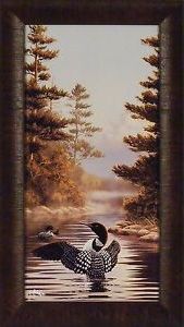 Flapping Wingsrick Kelley Loons Lake Trees 13x23 Inside Most Up To Date Sunshine Framed Art Prints (View 12 of 15)