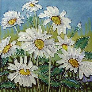 Flowers Wall Art For Most Current Amazon: Daisy Flower Ceramic Wall Art Tile 8x8: Home (View 12 of 15)