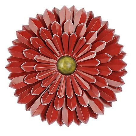 Flowers Wall Art Throughout Famous Red Flower Metal Wall Plaque, 20 In (View 6 of 15)