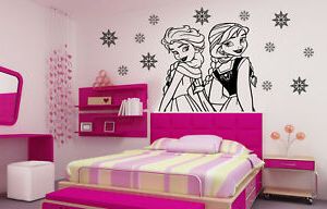 Frozen Elsa And Anna Wall Art Stickers Disney Decals Within Popular Stripes Wall Art (View 5 of 15)