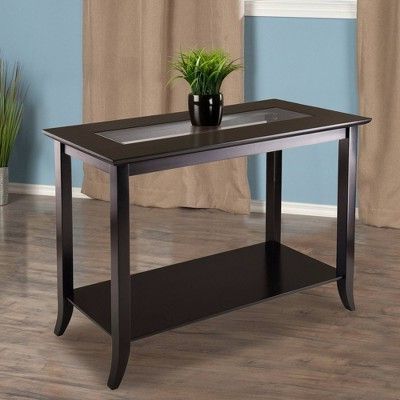 Genoa Console Table Glass Top Espresso – Winsome (With Intended For Best And Newest Espresso Wood Trunk Console Tables (View 1 of 15)