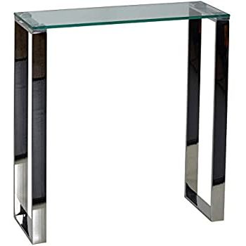 Geometric Glass Modern Console Tables Inside Latest Amazon: Contemporary Modern Chrome Metal And Glass (View 5 of 15)