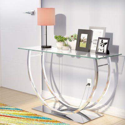 Glass And Chrome Console Tables With 2019 Chrome Glass Console Tables You'Ll Love In  (View 10 of 15)