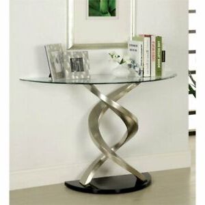 Glass And Pewter Console Tables With Current Furniture Of America Marisa Contemporary Glass Top Console (View 14 of 15)
