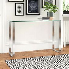 Glass And Stainless Steel Console Tables Regarding Popular Hall Console Table (View 8 of 15)