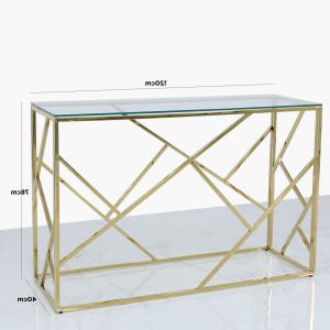 Gold And Clear Acrylic Console Tables Intended For Newest Chimes – Ariana Gold Metal Console Table (View 10 of 15)