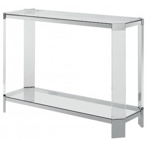 Gold And Clear Acrylic Console Tables Regarding Famous Powell Mercer Glam Acrylic And Glass Console Table With (View 2 of 15)