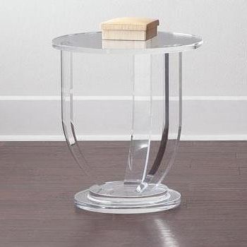 Gold And Clear Acrylic Console Tables Throughout Well Liked Casper Clear Acrylic Side Table Round Small Tables For (View 12 of 15)