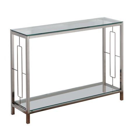 Gold And Mirror Modern Cube Console Tables With Regard To Popular Contemporary Chrome/Glass Console Table (View 2 of 15)