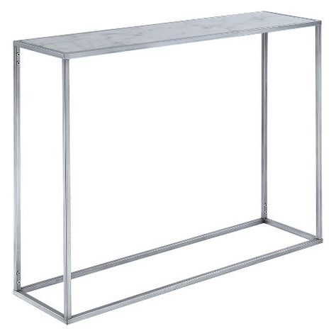 Gold Coast Faux Marble Console Table Faux Marble/Silver Pertaining To Most Current Faux Marble Console Tables (View 11 of 15)
