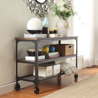 Gray And Black Console Tables Regarding Popular Nelson Industrial Modern Rustic Console Sofa Table Tv (View 14 of 15)