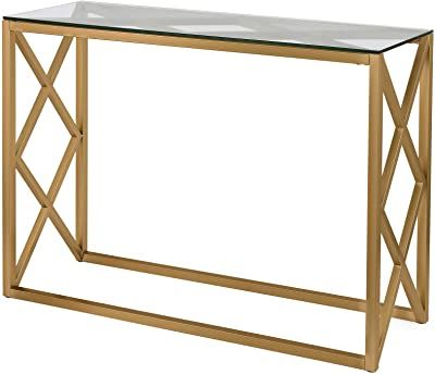 Gray And Gold Console Tables For Well Known Amazon: Sterling Huron Wood Console Table,  (View 6 of 15)