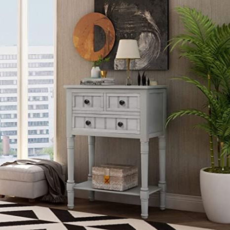 Gray Driftwood Storage Console Tables In Most Recently Released Amazon: Narrow Console Table, Baysitone Sofa Table (View 13 of 15)