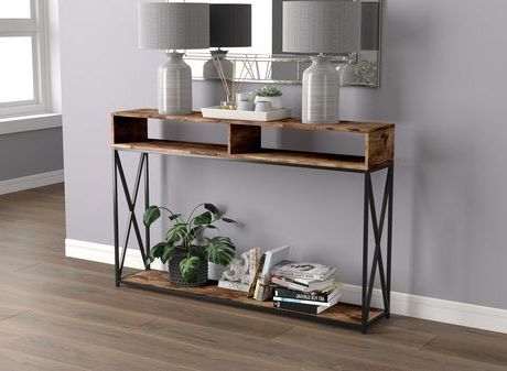 Gray Wood Black Steel Console Tables In Most Current Safdie & Co. Console Table  (View 2 of 15)