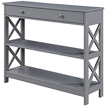 Gray Wood Black Steel Console Tables With 2019 Amazon: Narrow Console Table  Entry Tables For (View 10 of 15)