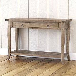 Gray Wood Black Steel Console Tables With Regard To Well Known Grey Weathered Farmhouse Console Table – Tables – Cost (View 6 of 15)