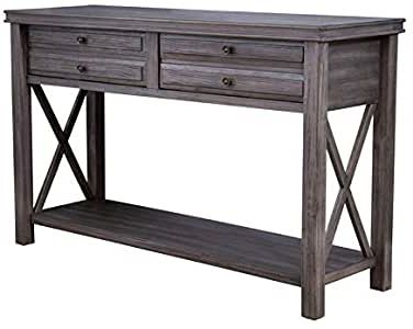 Gray Wood Veneer Console Tables Within Best And Newest Amazon: Abbyson Living Felicity Grey Console Table (View 14 of 15)
