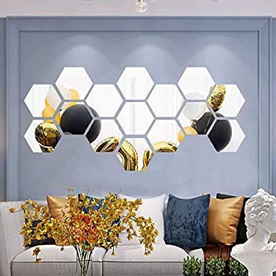 Hexagons Wall Art Inside Most Popular Amazon : Hexagon Mirror Wall Stickers – 20Cm Size (View 5 of 15)
