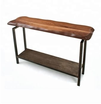 Industrial Live Edge Console Table,Living Room Console Intended For Favorite Natural Wood Console Tables (View 14 of 15)