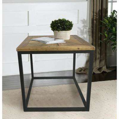 Industrial Reclaimed Wood Square End Table (View 14 of 15)