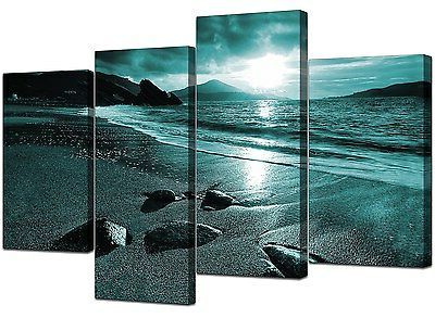 Landscape Wall Art Throughout Most Recently Released Large Teal Landscape Canvas Wall Art Pictures Xl 130Cm (View 2 of 15)