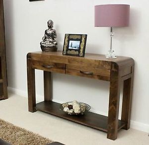 Large Modern Console Tables Intended For Most Current Shiro Solid Walnut Contemporary Hallway Furniture Console (View 9 of 15)