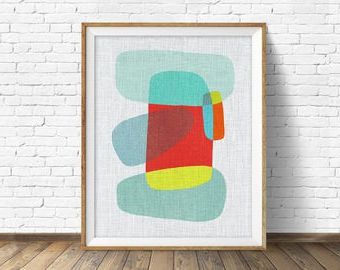 Large Wall Art Mid Century Modern Art Abstract Wall Art Within Famous Mid Century Modern Wall Art (View 5 of 15)