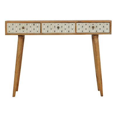 Latest Geometric Console Tables With Regard To Console Table Mango Wood White Geometric Storage Drawers (View 6 of 15)