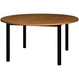Latest Round Library Table – 60"W X 60"D X 29"H Medium Oak With Regard To Metal Legs And Oak Top Round Console Tables (View 2 of 15)
