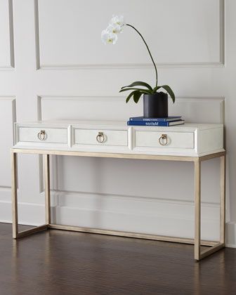 Latest Using A Console Table As A Desk In Small Spaces + Recent In Geometric White Console Tables (View 3 of 15)