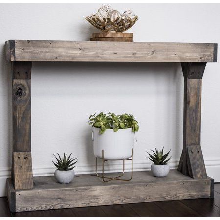 Latest Woven Paths Gray Small Barb Console Table – Walmart Within Wood Console Tables (View 15 of 15)