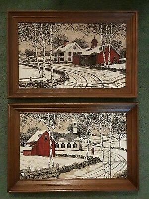 Linen Framed Pictures – 2 Vtg Kay Dee Hand Prints Country Within Widely Used Sunshine Framed Art Prints (View 1 of 15)