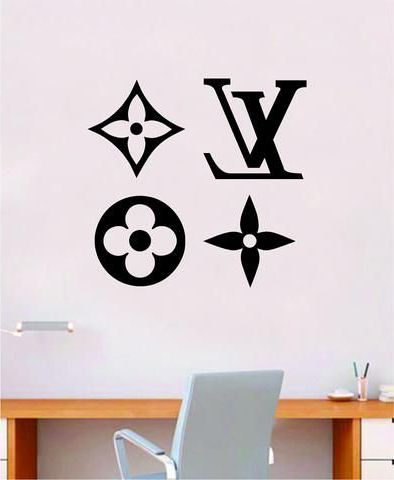 Louis Vuitton Logo Pattern V3 Wall Decal Home Decor Regarding Famous Stripes Wall Art (View 11 of 15)