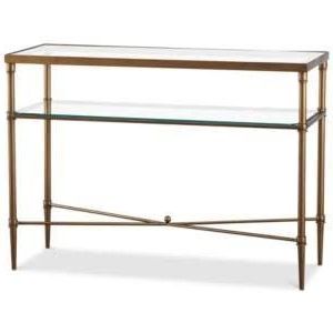 Madison Park Signature Porter Glass Console Table In Throughout Most Recently Released Bronze Metal Rectangular Console Tables (View 5 of 16)