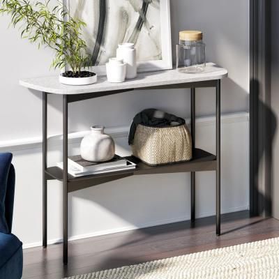 Metal Console Tables In Fashionable Half Circle – Black – Metal – Console Tables – Accent (View 15 of 15)