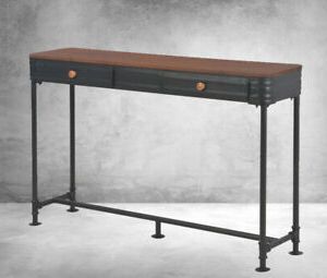 Metal Console Tables Intended For Best And Newest Slim Hallway Console Table Vintage Industrial Sideboard (View 8 of 15)