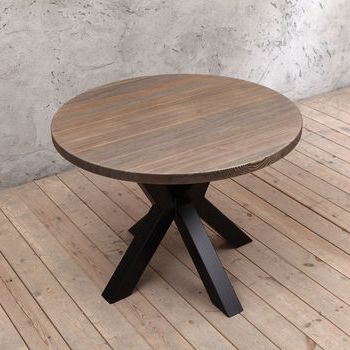 Metal Legs And Oak Top Round Console Tables For Current Clyde Solid Wood Round Dining Tablecosy Wood (View 7 of 15)