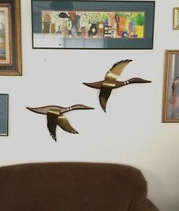 Mid Century Modern Flying Birds Geese Wall Sculpture Lot For Famous Mid Century Wood Wall Art (View 2 of 15)