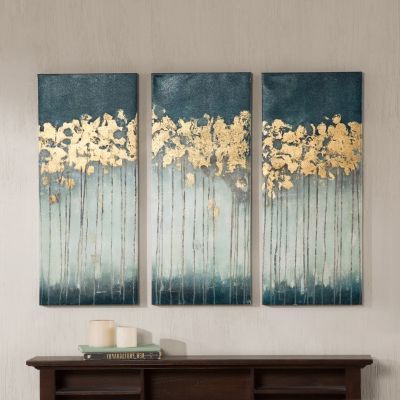 Midnight Wall Art Inside Favorite Madison Park Midnight Forest Gel Coat Canvas 3 Pc (View 5 of 15)