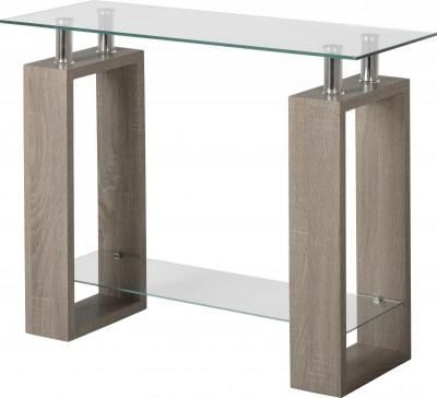Milan Glass Top Console Table In Charcoal – Stylish Home Regarding Fashionable Glass And Pewter Oval Console Tables (View 4 of 15)