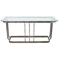 Milo Baughman Glass And Brass Console Table (View 6 of 15)
