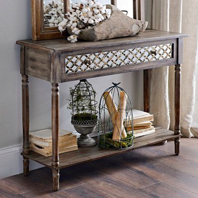 Mirrored Console Tables With Famous Distressed Rustic Mirrored Console Table (With Images (View 5 of 15)