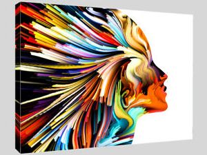 Modern Abstract Rainbow Face Canvas Wall Art Picture Print Intended For Current Rainbow Wall Art (View 9 of 15)